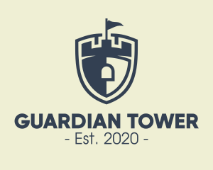 Watchtower - Medieval Castle Shield logo design