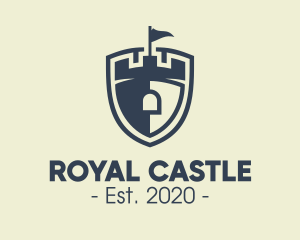 Castle - Medieval Castle Shield logo design