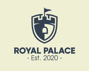 Palace - Medieval Castle Shield logo design