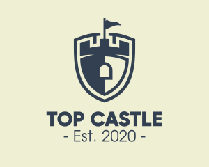 Medieval Castle Shield logo design