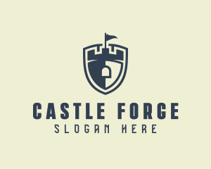 Medieval Castle Shield logo design