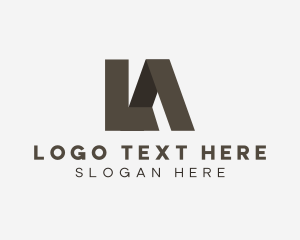 Brand - Modern Geometric Media Letter LA logo design