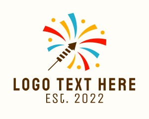 Fest - Colorful Firework Festival logo design