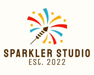 Sparkler - Colorful Firework Festival logo design