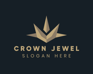 Golden Deluxe Crown Jewel logo design