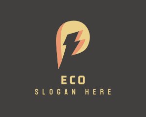Energy Lightning Letter P Logo