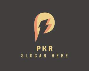 Energy Lightning Letter P logo design