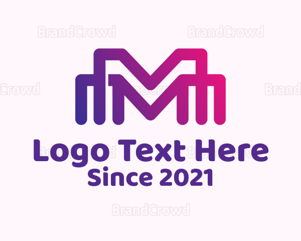 Linear Multimedia Letter M Logo