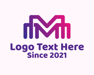 Media Company - Linear Multimedia Letter M logo design