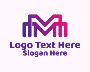 Linear Multimedia Letter M Logo