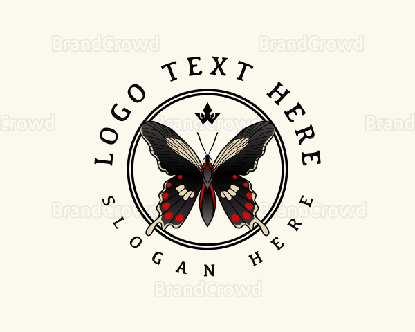 Beauty Butterfly Wings Logo