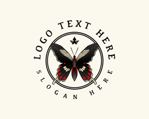 Insect - Beauty Butterfly Wings logo design