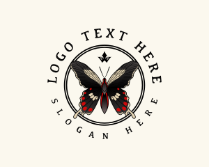 Badge - Beauty Butterfly Wings logo design