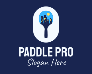 Paddle - City Night Table Tennis Paddle logo design