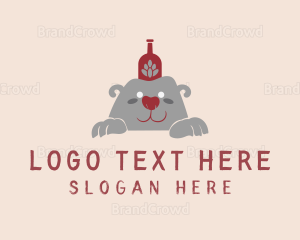 Red Hop Bottle Bear Logo