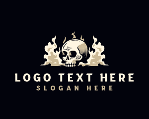 Tobacco - Skull Vape Smoke logo design