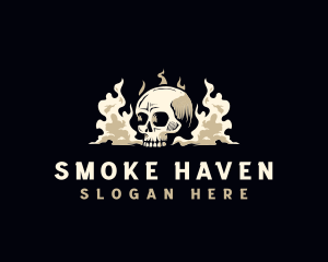 Bong - Skull Vape Smoke logo design