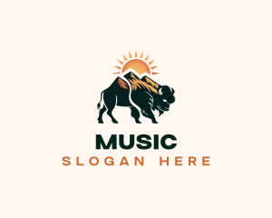 Sunset - Bison Mountain Sun logo design