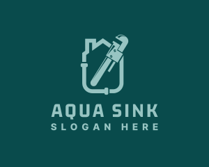 Sink - House Plumbing Pipe Wrench logo design