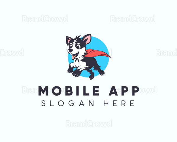 Cape Superhero Dog Logo