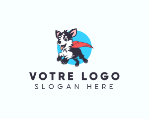 Cape Superhero Dog Logo
