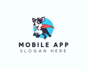 Cape Superhero Dog Logo