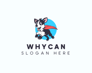 Cape Superhero Dog Logo