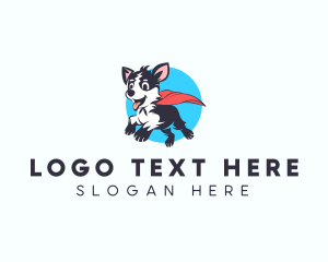 Puppy Daycare - Cape Superhero Dog logo design