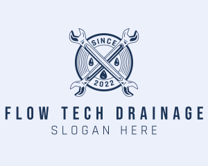 Drainage - Plumbing Wrench Tools logo design