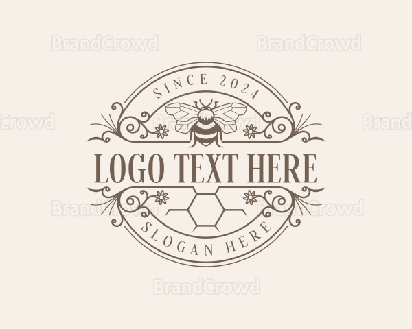 Organic Honeycomb Bee Logo