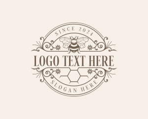 Beekeeper - Organic Honeycomb Bee logo design