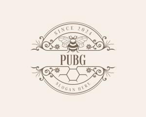 Organic Honeycomb Bee Logo