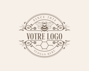 Organic Honeycomb Bee Logo