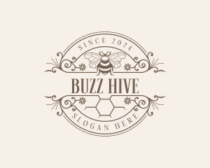 Organic Honeycomb Bee logo design