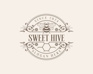 Honeycomb - Organic Honeycomb Bee logo design