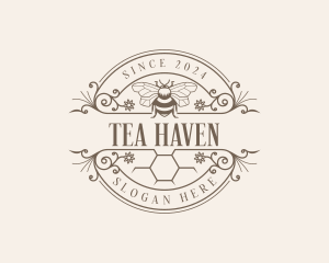 Organic Honeycomb Bee logo design