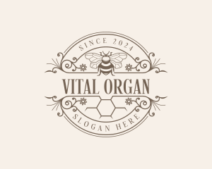 Organic Honeycomb Bee logo design