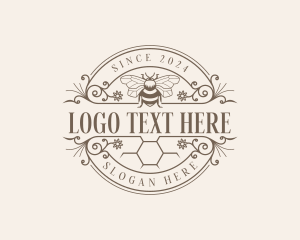 Honey Dipper - Organic Honeycomb Bee logo design