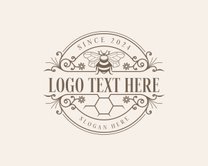 Organic Honeycomb Bee Logo
