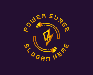 Electricity - Plug Lightning Electricity logo design