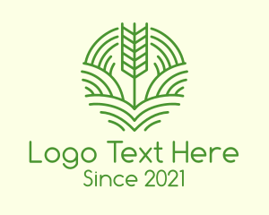 Ecologicial - Line Art Wheat Valley logo design