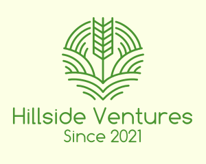 Hillside - Line Art Wheat Valley logo design