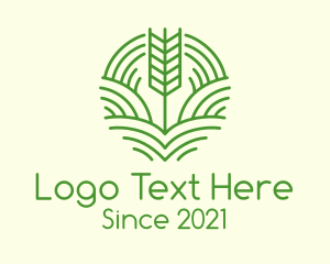 Green - Line Art Wheat Valley logo design