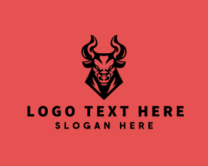 Silver Bull - Wild Bull Horn logo design