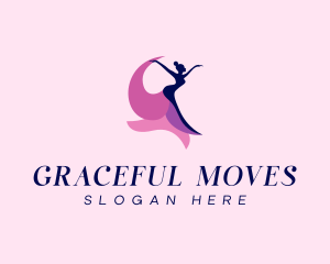 Dancing Woman Gown logo design