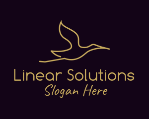 Linear - Minimalist Flying Stork logo design