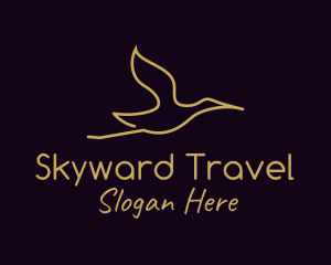 Fly - Minimalist Flying Stork logo design