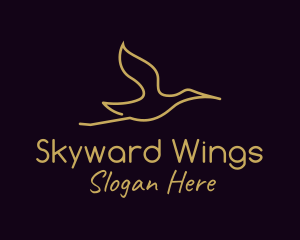 Flying - Minimalist Flying Stork logo design