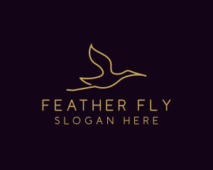 Minimalist Flying Stork logo design