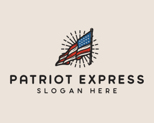 Flag Patriotic America logo design